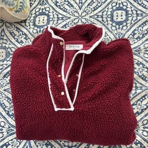 Parke Women's Burgundy Zip-Up Sweater